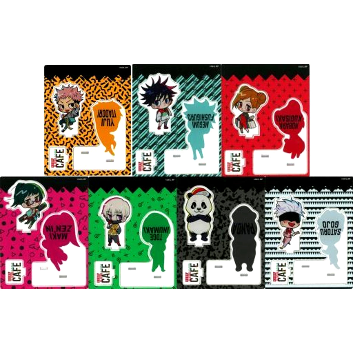 Set of 7 Jujutsu Kaisen Cafe Acrylic Stand [USED]