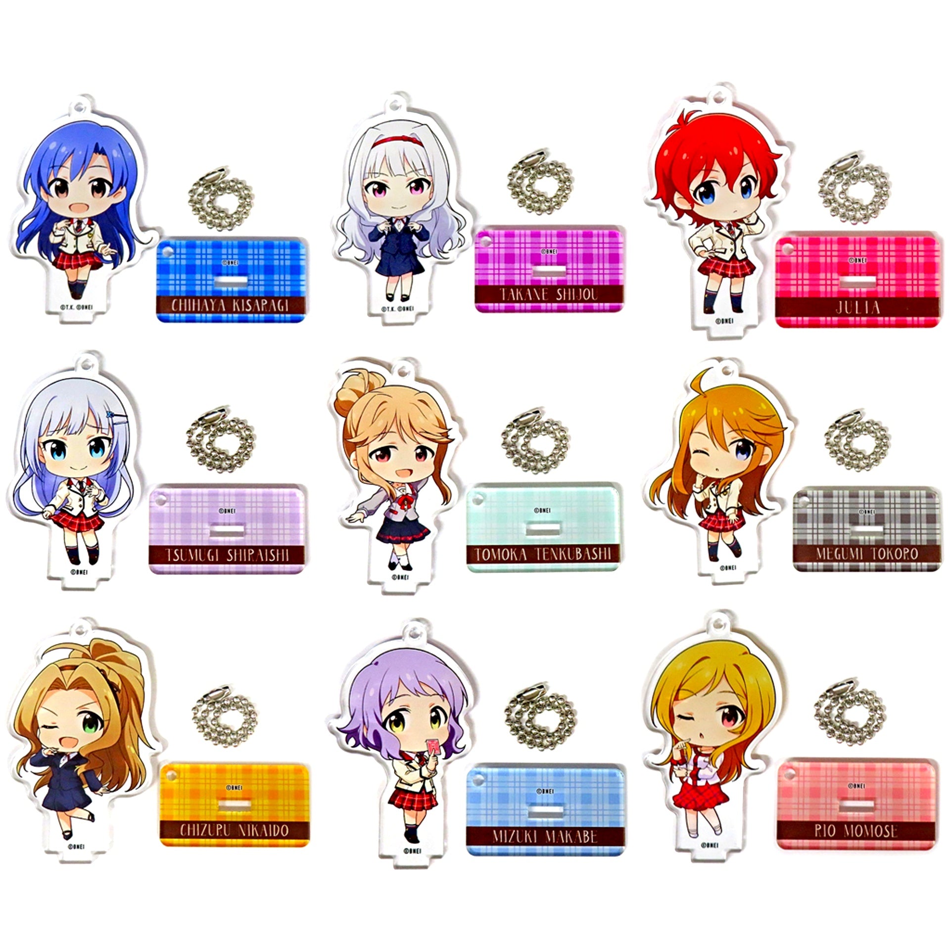 Set of 9 The Idolm@ster Million Live! Acrylic Keychain Collection with Stand Uniform Series Fairy Vol.1 [USED]