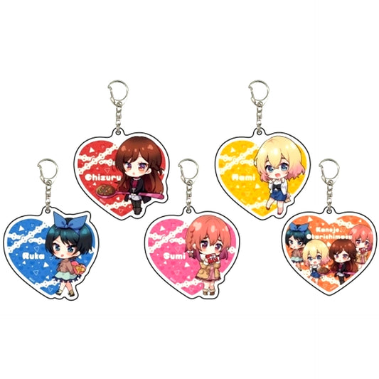 Set of 5 Rent-A-Girlfriend Acrylic Keychain 04 Valentine Ver. Mini Chara [USED]