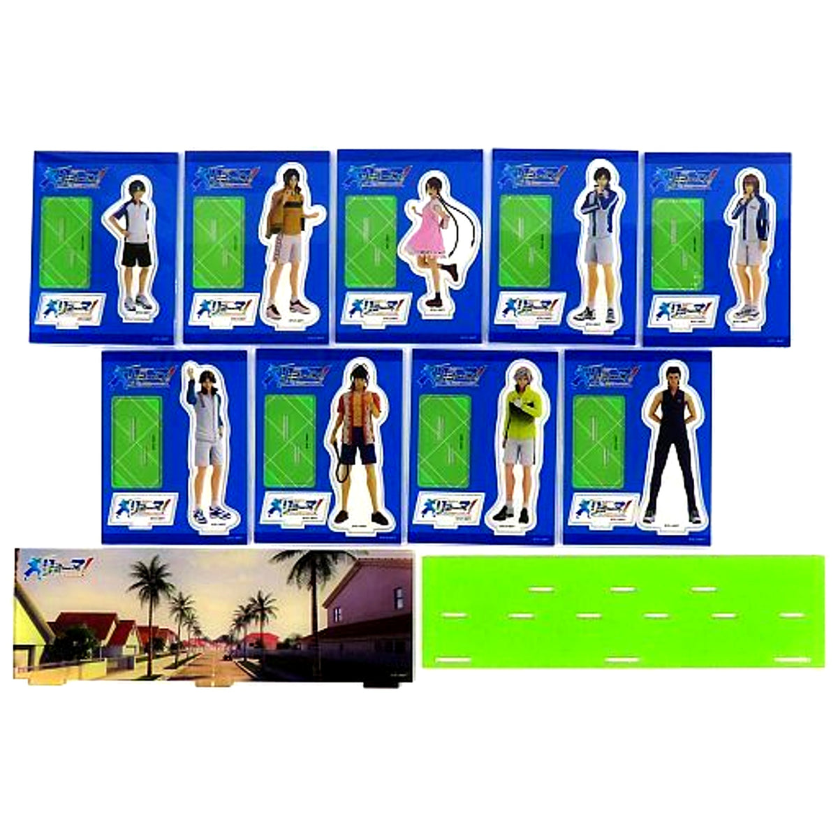 Set of 9 Ryoma The Prince of Tennis Acrylic Stand with Background and Base Loppi Limited [USED]