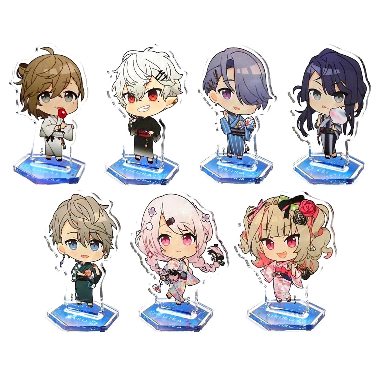 Set of 7 Virtual YouTuber Nijisanji NIJISANJI CAFE in SWEETS PARADISE Vol. 2 Mini Character Trading Acrylic Stand Summer Festival [USED]