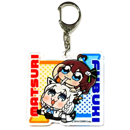 Shirakami Fubuki & Natsuiro Matsuri Hololive x MOLLY.ONLINE Vol. 6 Acrylic Keychain [USED]