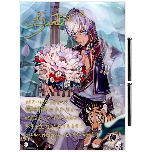 Ibrahim Replica Handwritten Autograph Message Acrylic Panel Virtual YouTuber Nijisanji Birthday 2021 [USED]