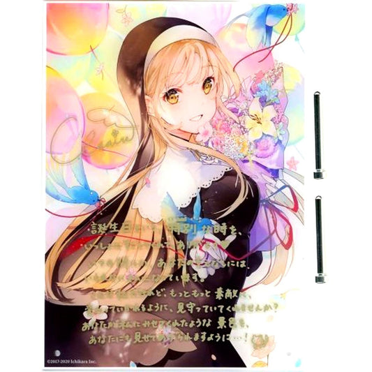 Sister Claire Autographed Message Acrylic Panel Virtual YouTuber Nijisanji Sister Claire Birthday 2020 [USED]