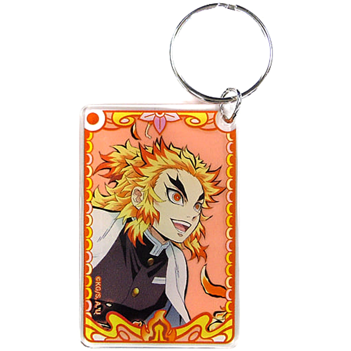 Demon Slayer: Kimetsu no Yaiba Kyojuro Rengoku Muten Kura Sushi 2021 Exclusive Present Campaign Privilege 3rd Keychains [USED]