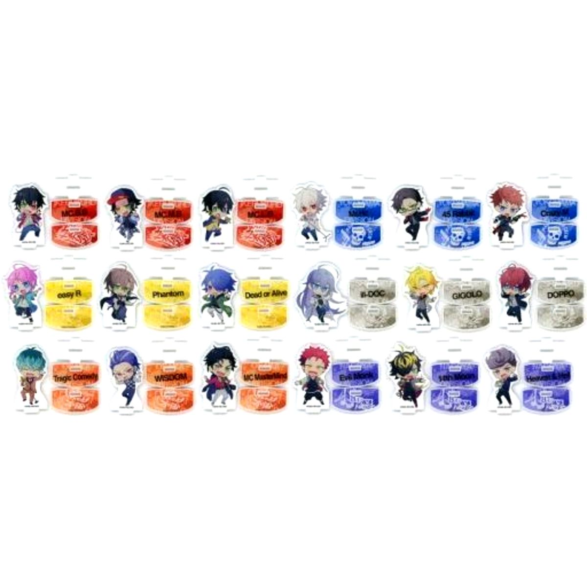 Set of 18 Hypnosis Mic: Division Rap Battle x Lawson Yurayura Acrylic Stand [USED]