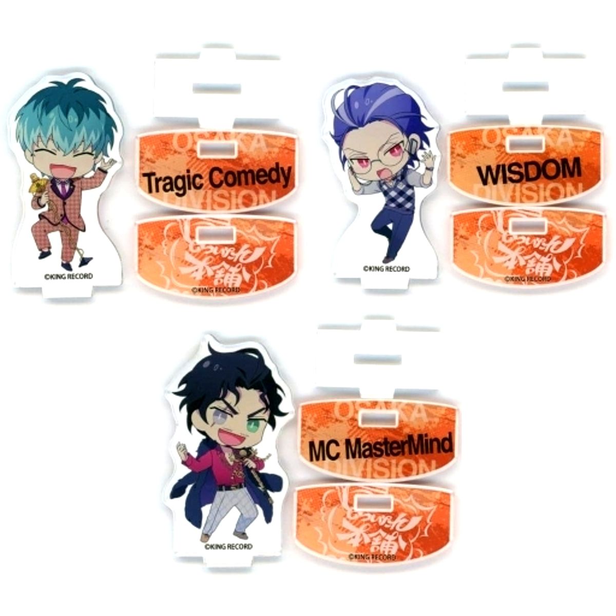 Set of 3 Dotsuitare Hompo Hypnosis Mic: Division Rap Battle Yurayura Acrylic Stand Lawson Loppi HMV & Books Online Limited [USED]