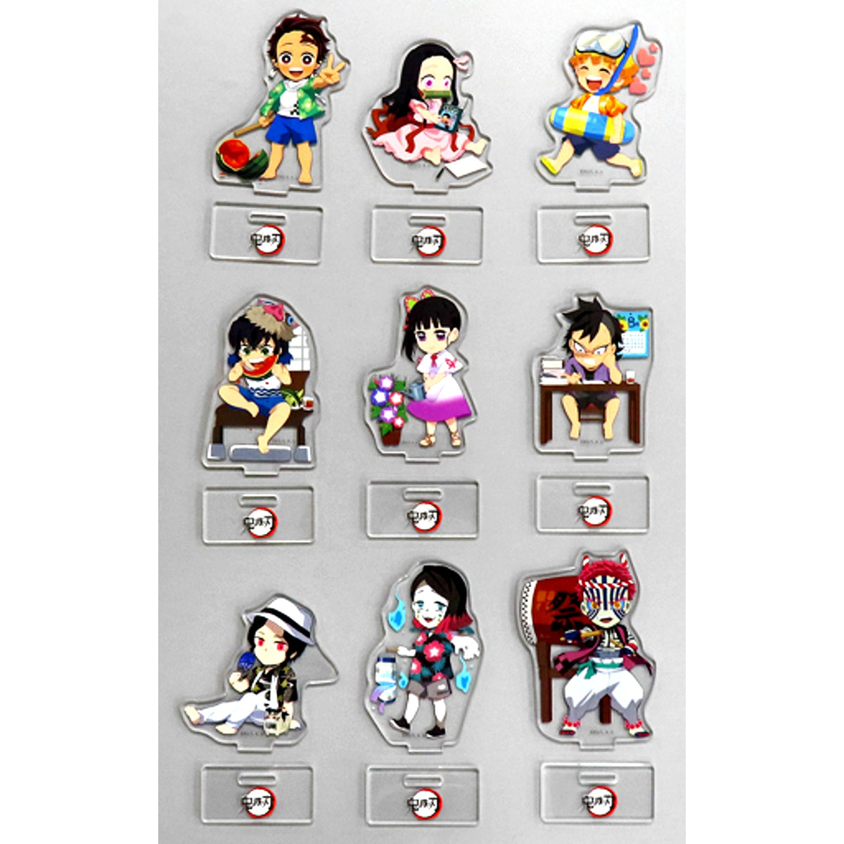 Set of 9, Demon Slayer: Kimetsu no Yaiba x ufotable Cafe Summer Vacation Event, Random Acrylic Stand, Group A [USED]
