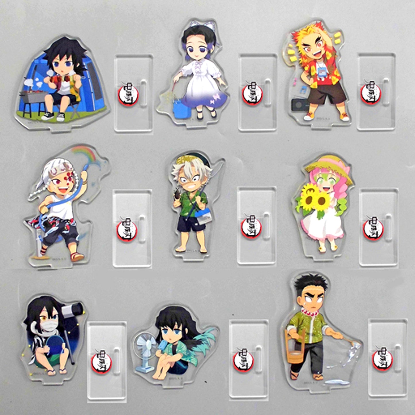 Set of 9 Demon Slayer x ufotable cafe Summer Vacation Event Random Acrylic Stand Group B [USED]