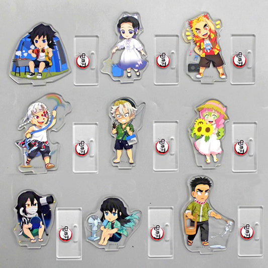 Set of 9 Demon Slayer x ufotable cafe Summer Vacation Event Random Acrylic Stand Group B [USED]