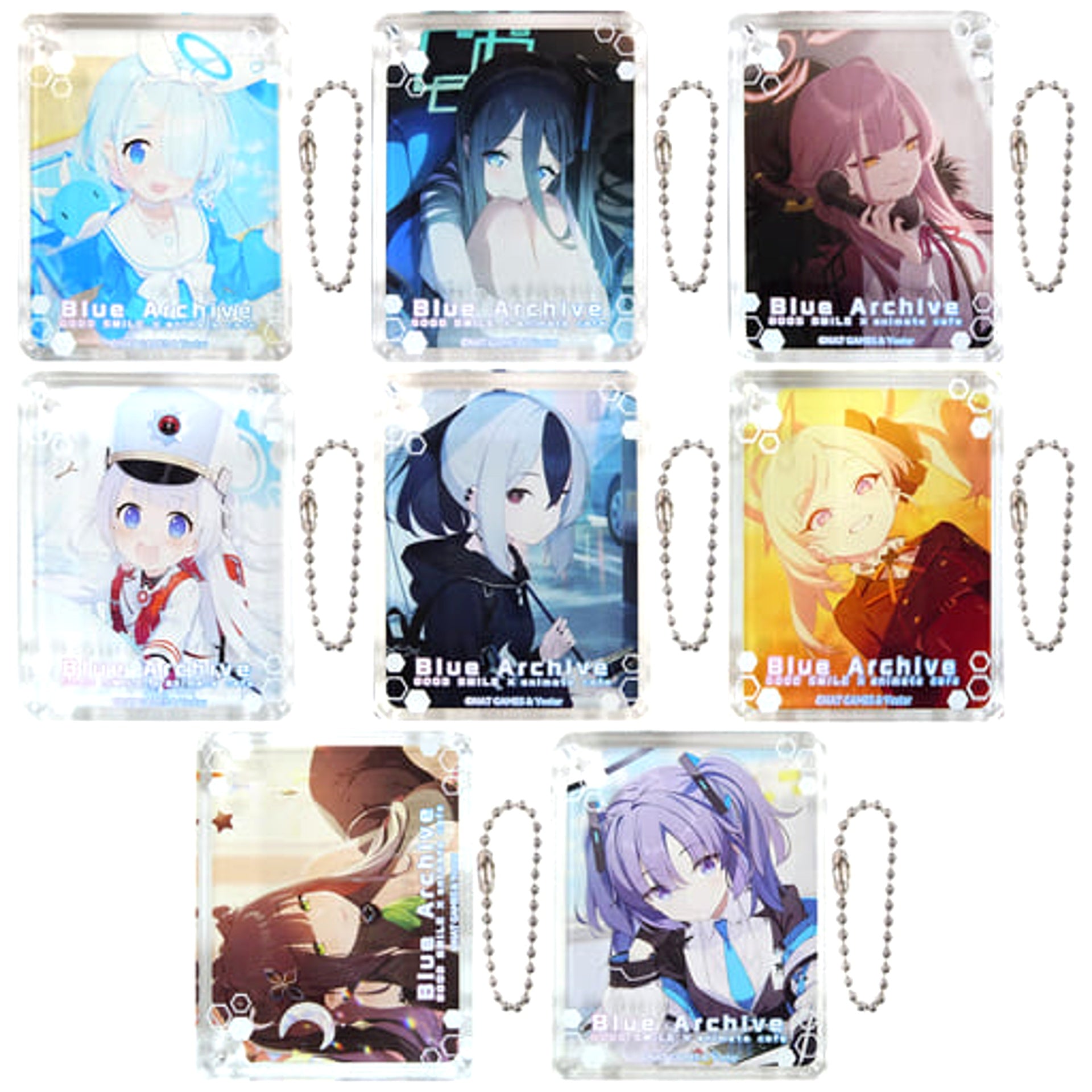 Blue Archive Arona & Others All 8 Types Set CoLotta Trading Acrylic Plate Keychain Vol.2 Good Smile animatecafe Limited Acrylic Stands [USED]