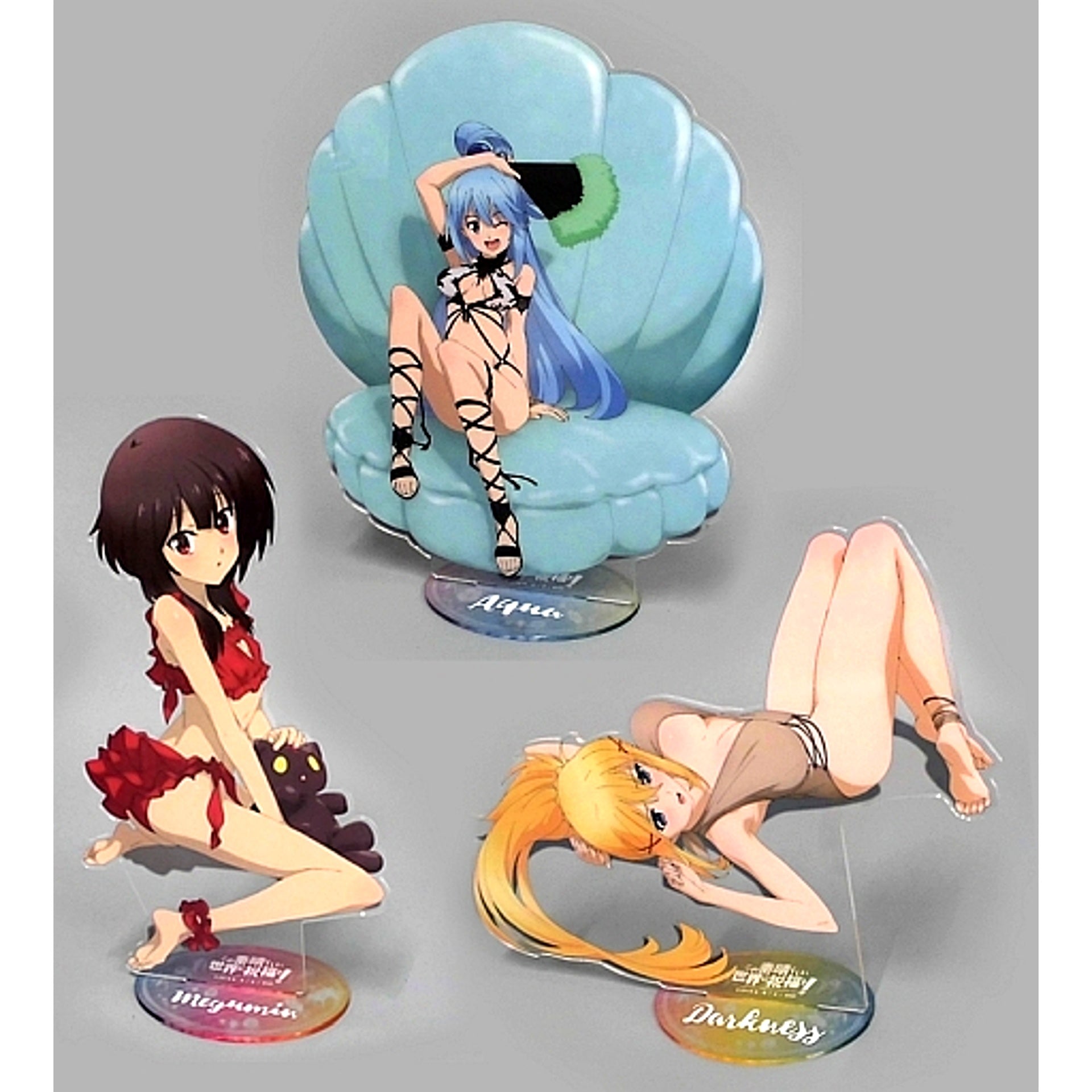 Set of 3 BIG Acrylic Stand Ataritsuki Random HIT Kuji! KonoSuba: God's Blessing on this Wonderful World! Atari Prize [USED]