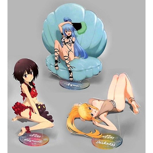 Set of 3 BIG Acrylic Stand Ataritsuki Random HIT Kuji! KonoSuba: God's Blessing on this Wonderful World! Atari Prize [USED]