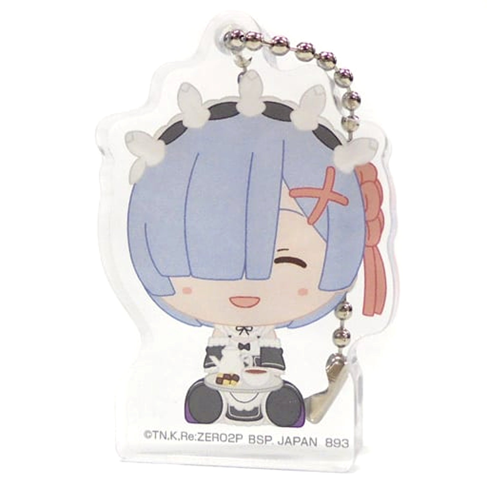 Re:ZERO -Starting Life in Another World- Rem Eyes Closed Ichiban Kuji May the Spirit Bless You Chokonokko Acritz Key Ring Prize F Keychains [USED]