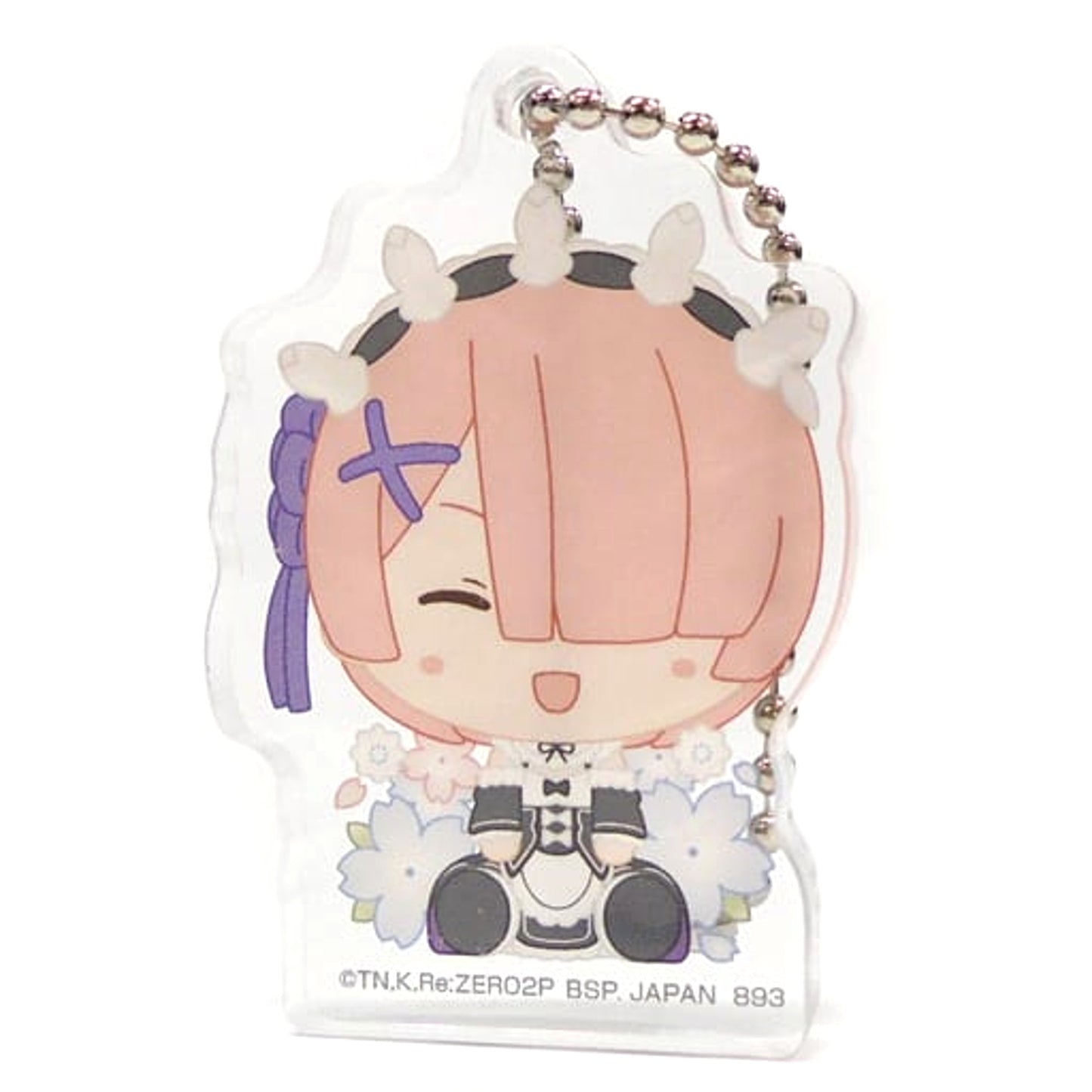 Re:ZERO -Starting Life in Another World- Ram Eyes Closed Ichiban Kuji May the Spirit Bless You Chokonokko Acritz Key Ring Prize F Keychains [USED]