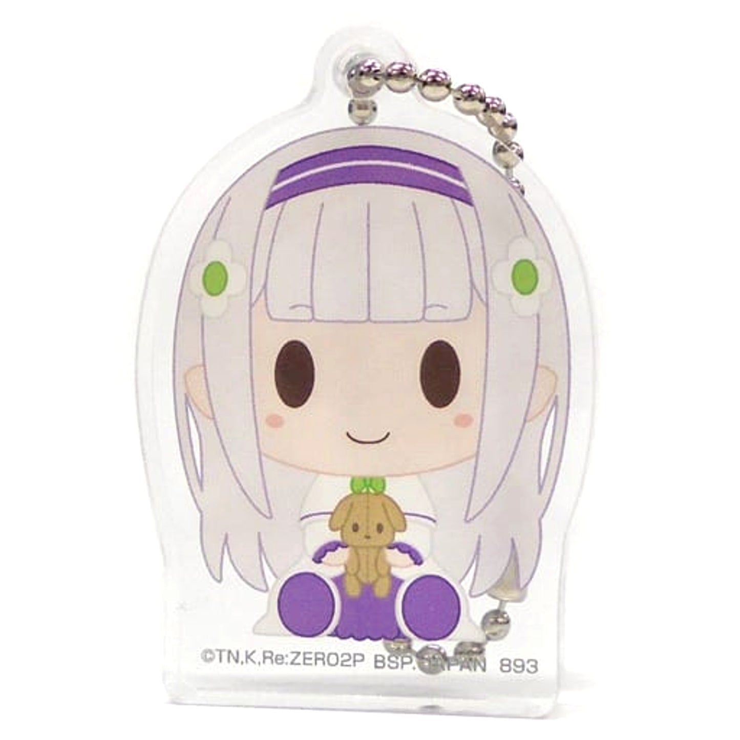 Re:ZERO -Starting Life in Another World- Emilia Childhood Ichiban Kuji May the Spirit Bless You Chokonokko Acritz Key Ring Prize F Keychains [USED]