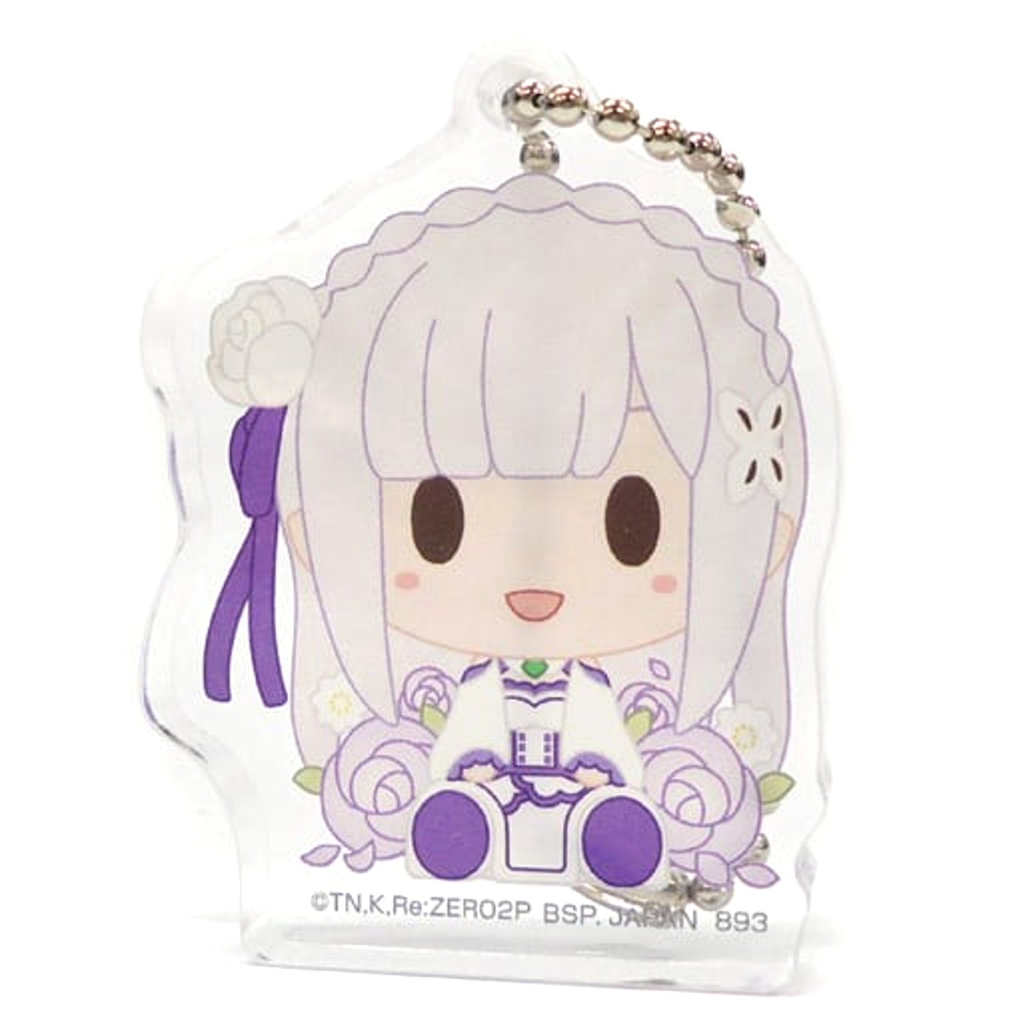 Re:ZERO -Starting Life in Another World- Emilia Open Mouth Ichiban Kuji May the Spirit Bless You Chokonokko Acritz Key Ring Prize F Keychains [USED]