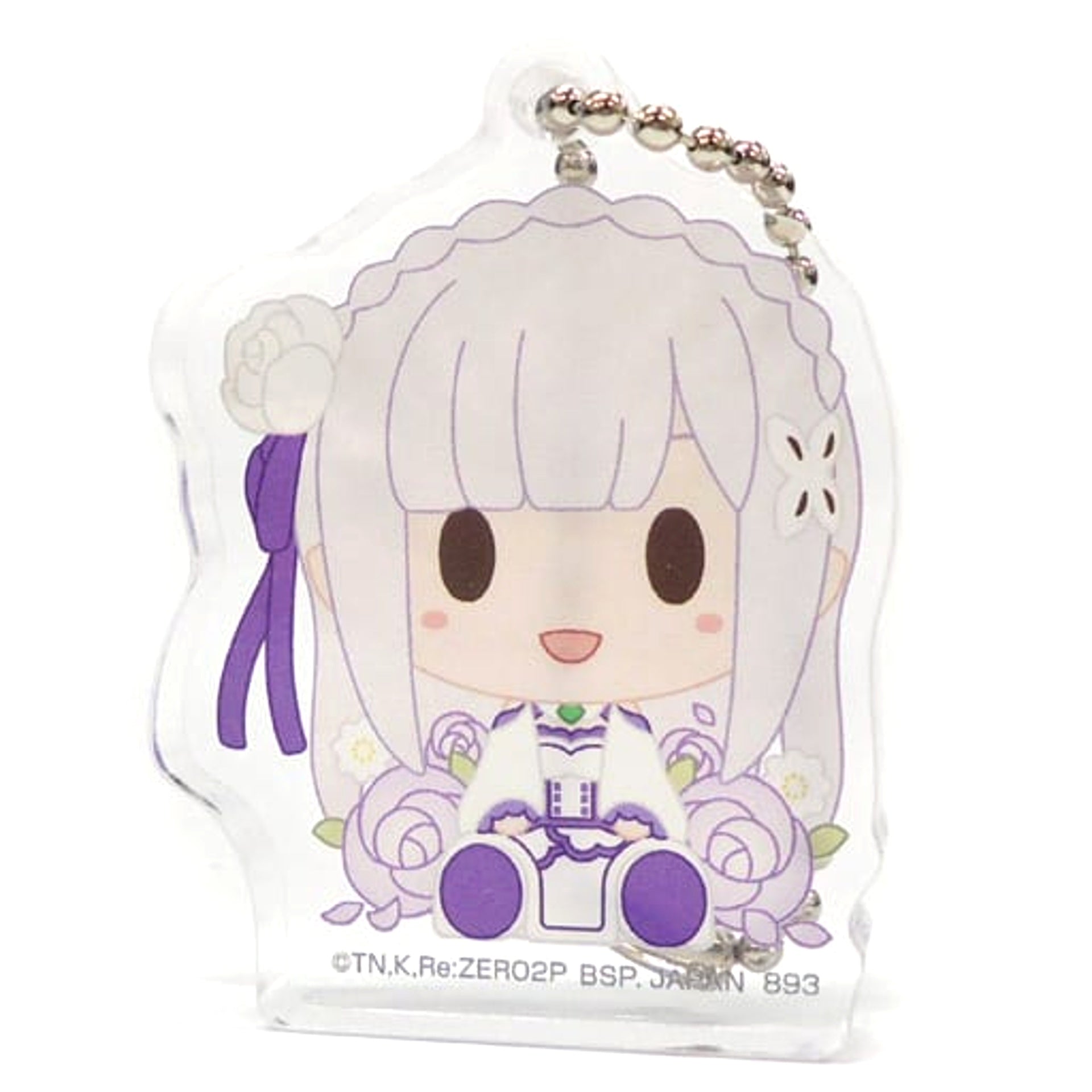 Re:ZERO -Starting Life in Another World- Emilia Open Mouth Ichiban Kuji May the Spirit Bless You Chokonokko Acritz Key Ring Prize F Keychains [USED]