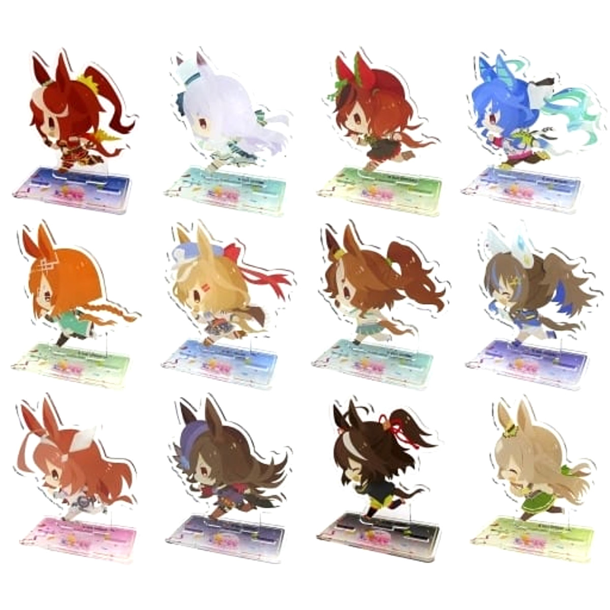 Uma Musume Pretty Derby Season 2 Tokai Teio & Others All 12 Types Set Chara Dri!! Mini Chara Acrylic Stand A Collabo Cafe Honpo Limited Acrylic Stands [USED]