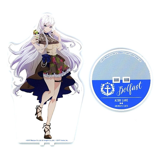Belfast Original Illustration Big Acrylic Stand Azur Lane x animate cafe [USED]