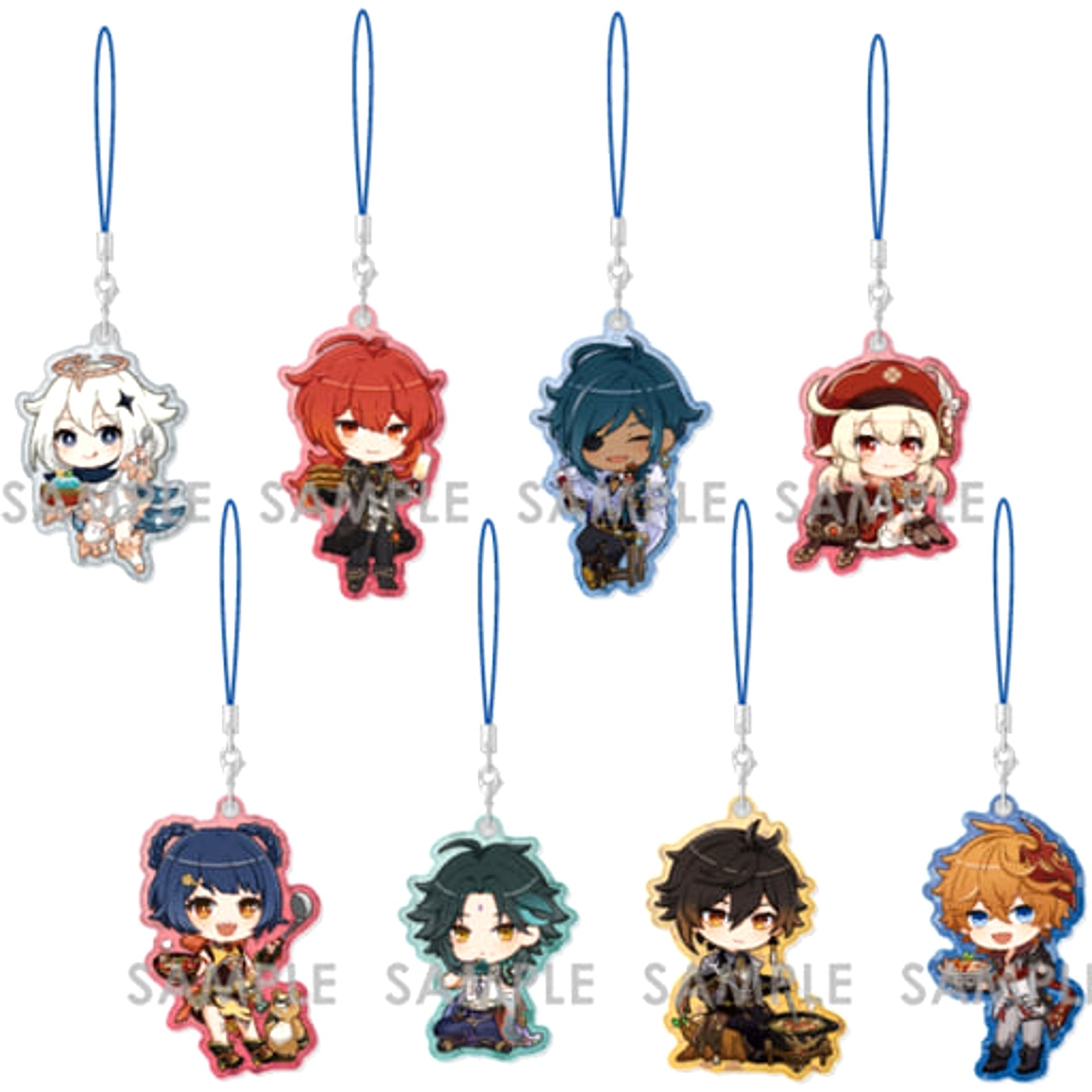 Genshin Paimon & Others All 8 Types Set Pearl Acrylic Collection Acrylic Item [USED]