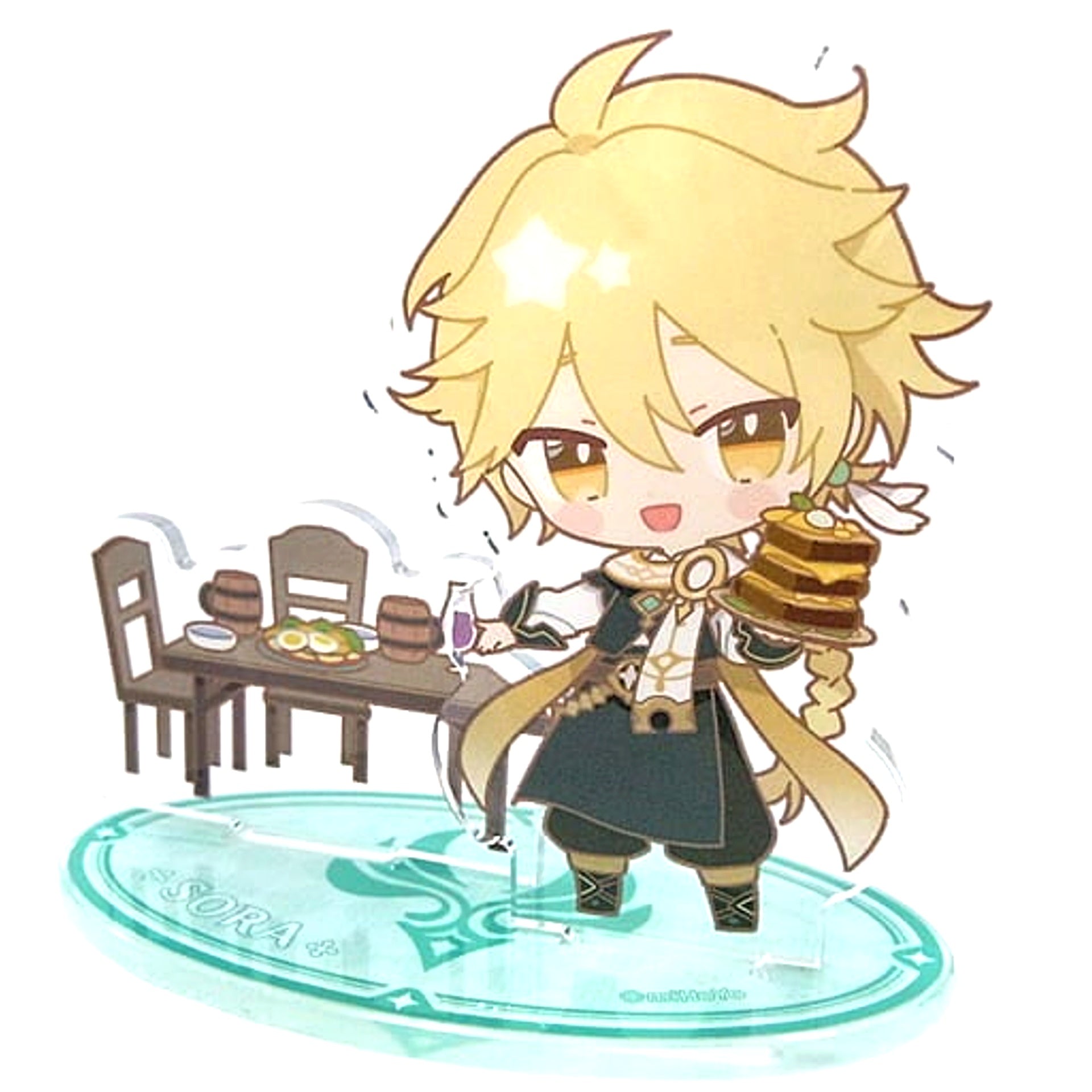 Aether Genshin Impact Sweets Paradise Soyokaze no Kyoen Chibi Trading Acrylic Stand [USED]