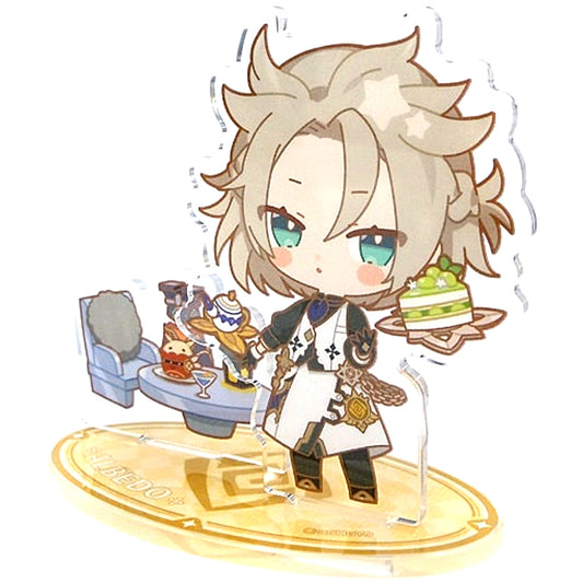 Albedo Genshin Impact x SWEETS PARADISE Feast of the Breeze Chibi Character Trading Acrylic Stand [USED]