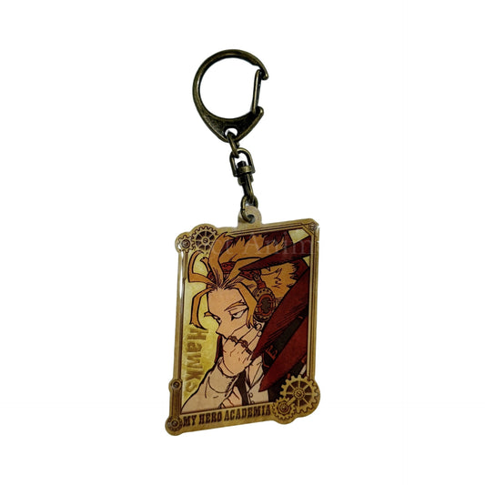 My Hero Academia Hawks Metal Keychain My Hero Academia Exhibition Drawing Smash Limited Keychains [USED]