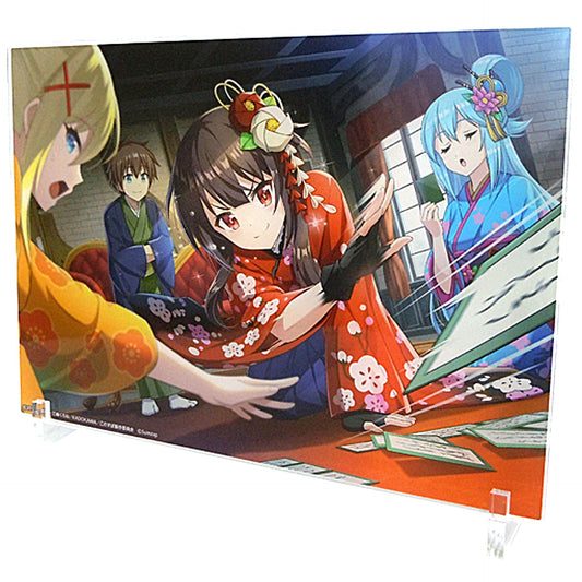 Megumin New Year Karuta Tournament A5 Acrylic Panel KonoSuba: Fantastic Days POP UP STORE x Atre Akihabara [USED]