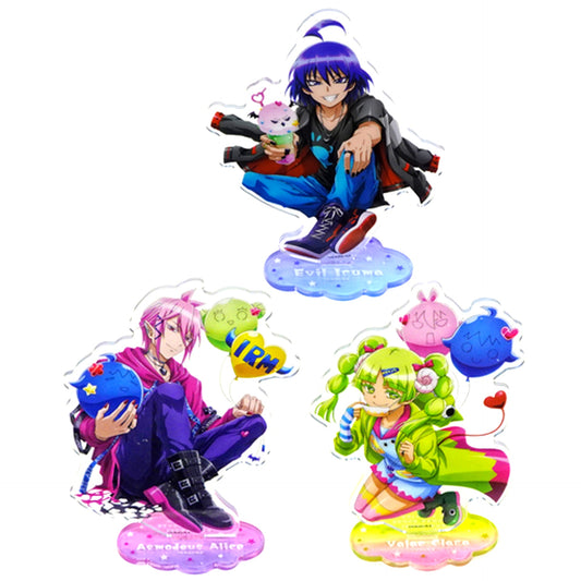 Set of 3 Gimel Prize Acrylic Stand Hikokuji Welcome to Demon School! Iruma-kun Fluffy Devil [USED]