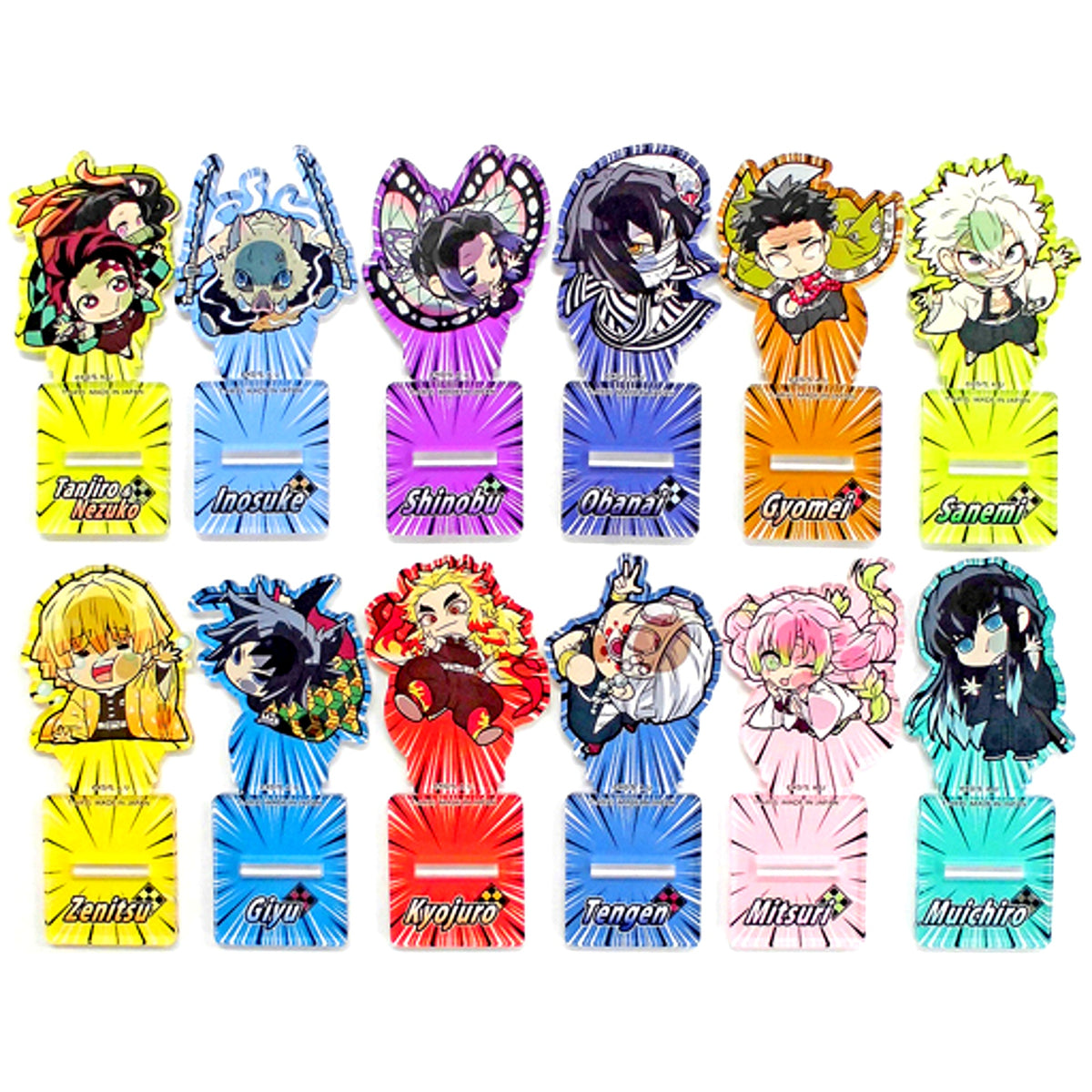 Set of 12 Demon Slayer Pita! Defome Acrylic Stand 5 [USED]