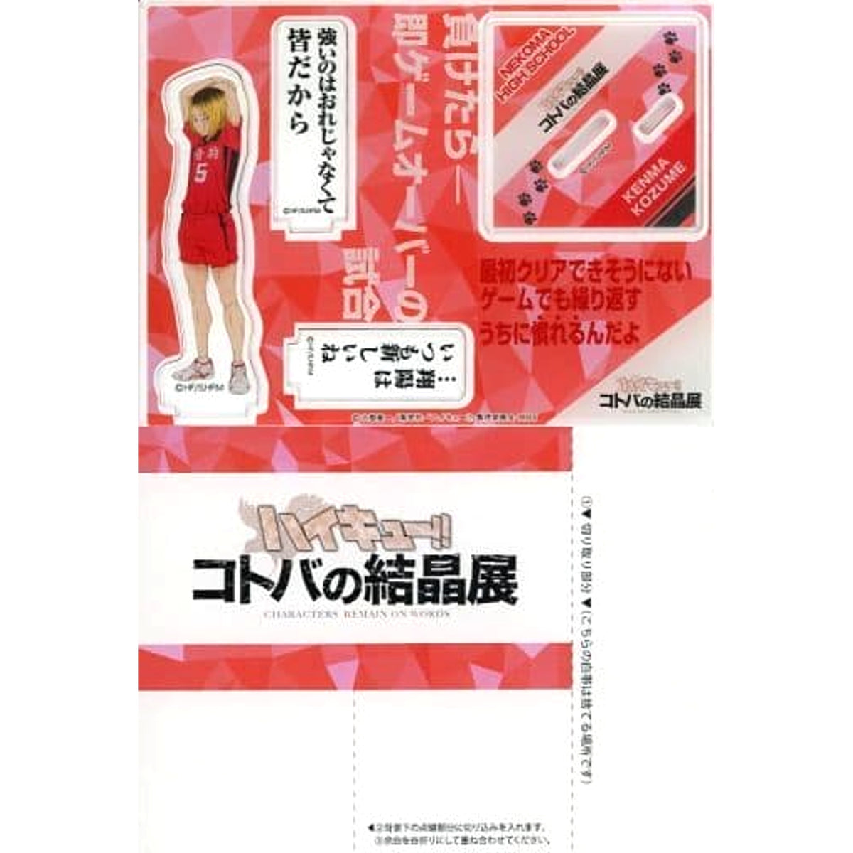 Haikyu!! Kenma Kozume Acrylic Stand Crystal of Words Exhibition Exclusive Acrylic Stands [USED]