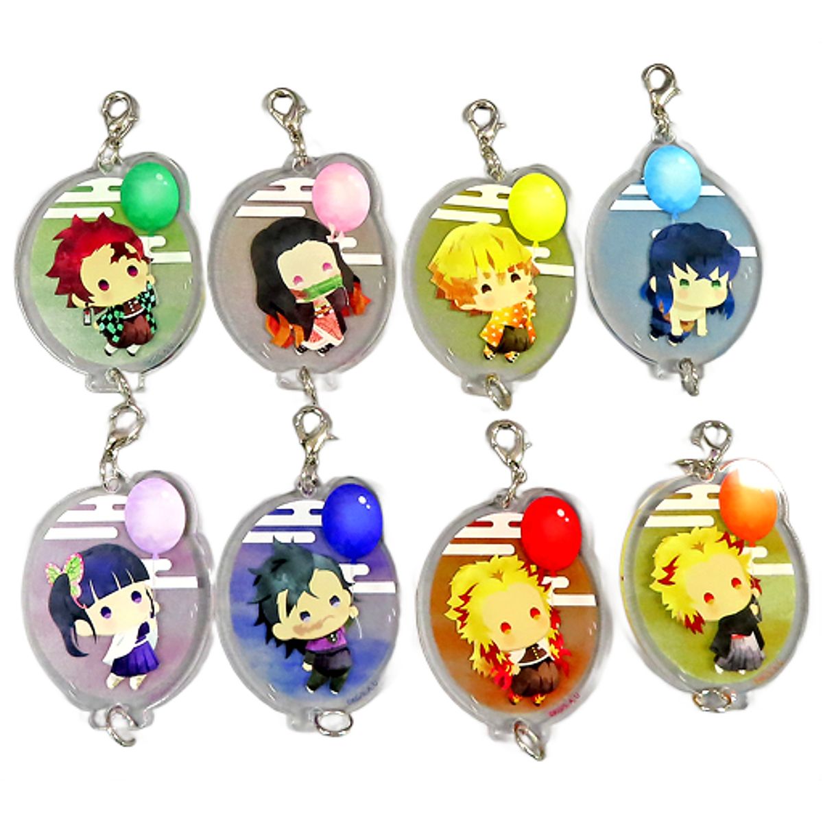 Nezuko Kamado, etc. Demon Slayer: Kimetsu no Yaiba Fluffy Acrylic Charm Balloon Vol.1 All 8 Types Set Charm [USED]