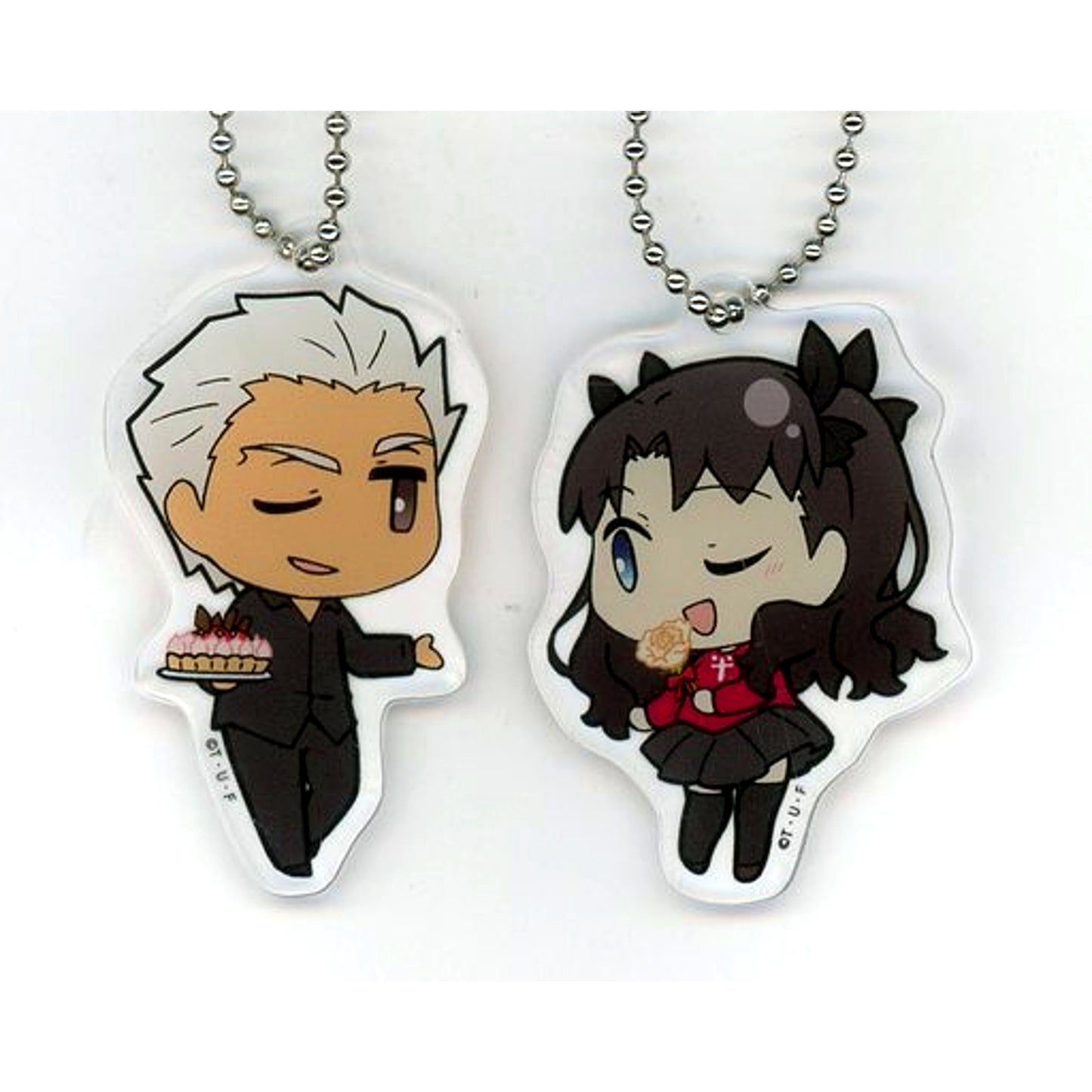Set of 2 Rin Tohsaka & Archer Fate/stay night Heaven's Feel SD Acrylic Charm Set Rin Tohsaka 2019 Birthday Goods [USED]