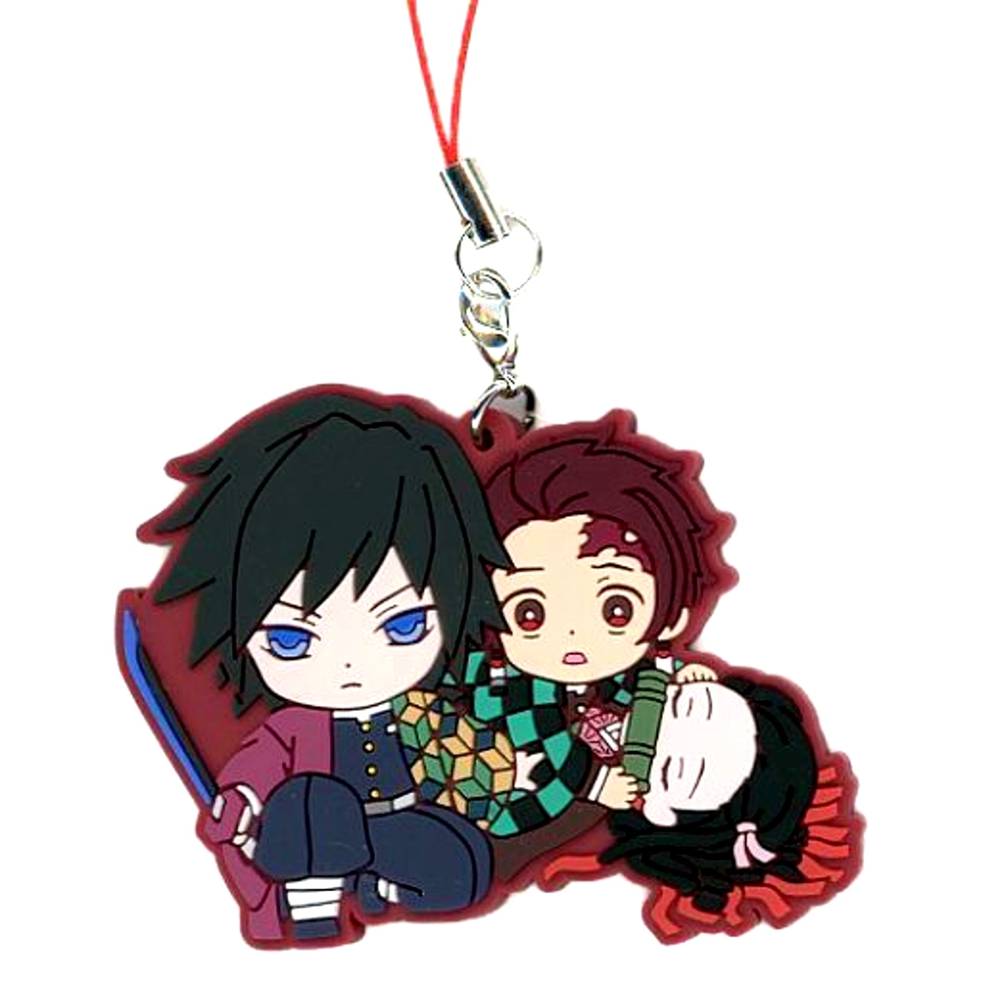 Tanjiro Kamado & Nezuko Kamado & Giyu Tomioka Demon Slayer: Kimetsu no Yaiba Metsu! Capsule Rubber Mascot 9 [USED]