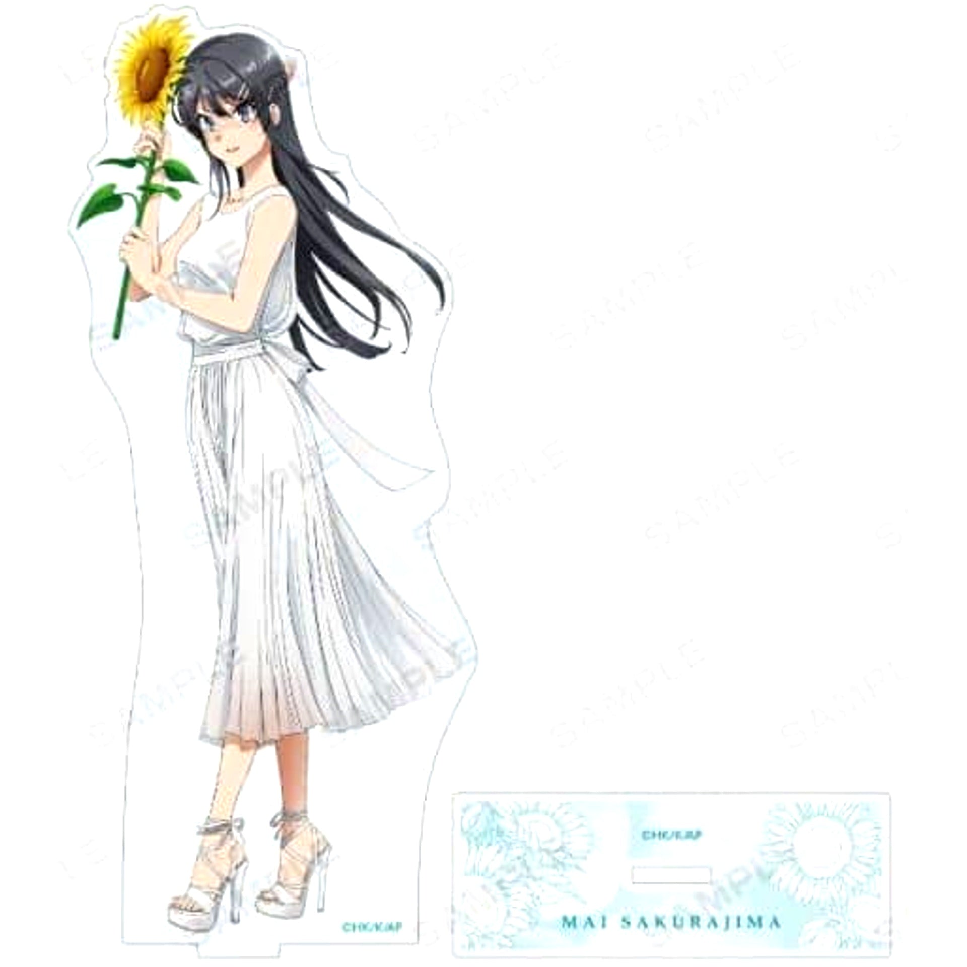 Mai Sakurajima Rascal Does Not Dream of Bunny Girl Senpai Newly Drawn Illustration BIG Acrylic Stand Sunflower and White Dress ver. [USED]