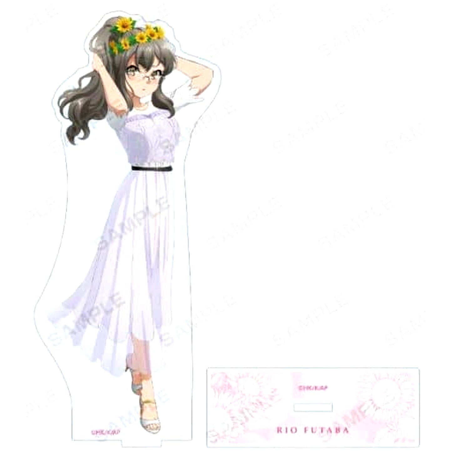 Rio Futaba Rascal Does Not Dream of Bunny Girl Senpai Newly Drawn Illustration BIG Acrylic Stand Sunflower and White Dress ver. [USED]