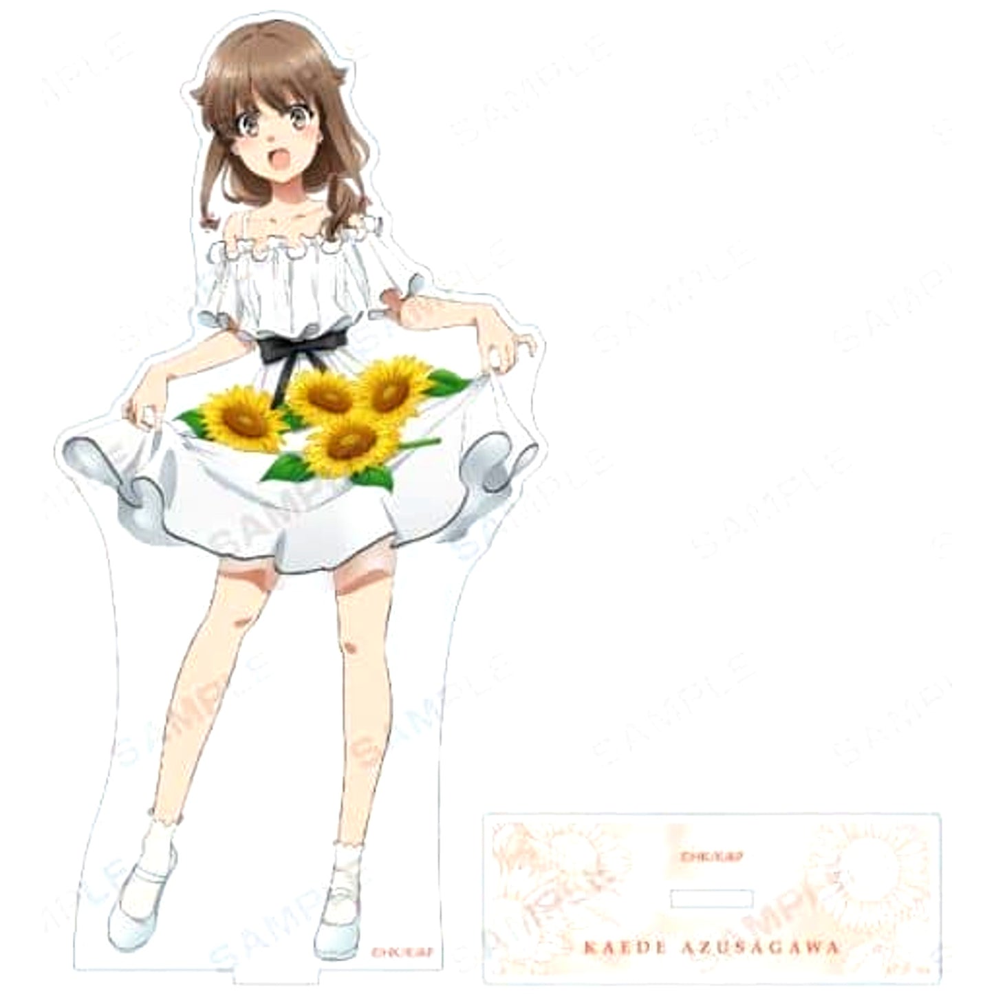 Kaede Azusagawa Rascal Does Not Dream of Bunny Girl Senpai Newly Drawn Illustration BIG Acrylic Stand Sunflower and White One-Piece Dress Ver [USED]