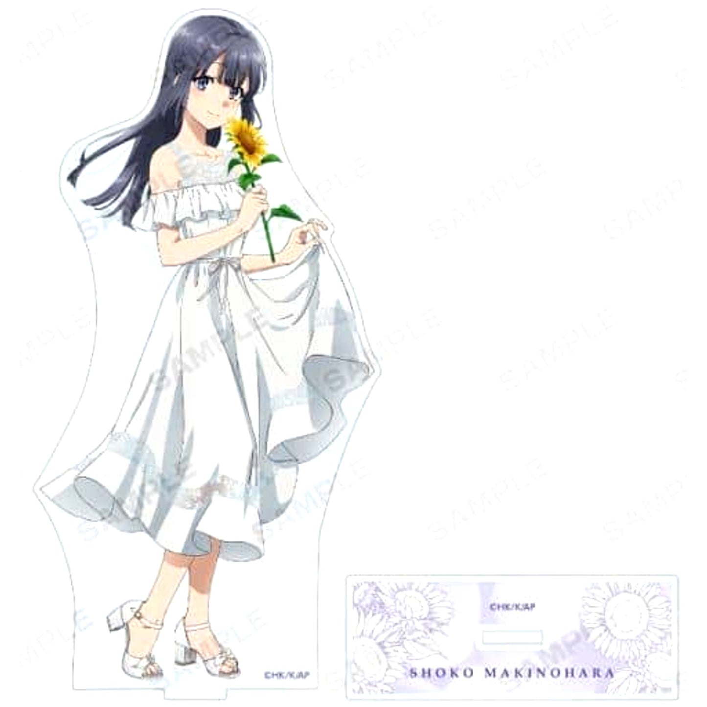 Shoko Makinohara Rascal Does Not Dream of Bunny Girl Senpai Newly Drawn Illustration BIG Acrylic Stand Sunflower and White One-Piece Dress Ver [USED]