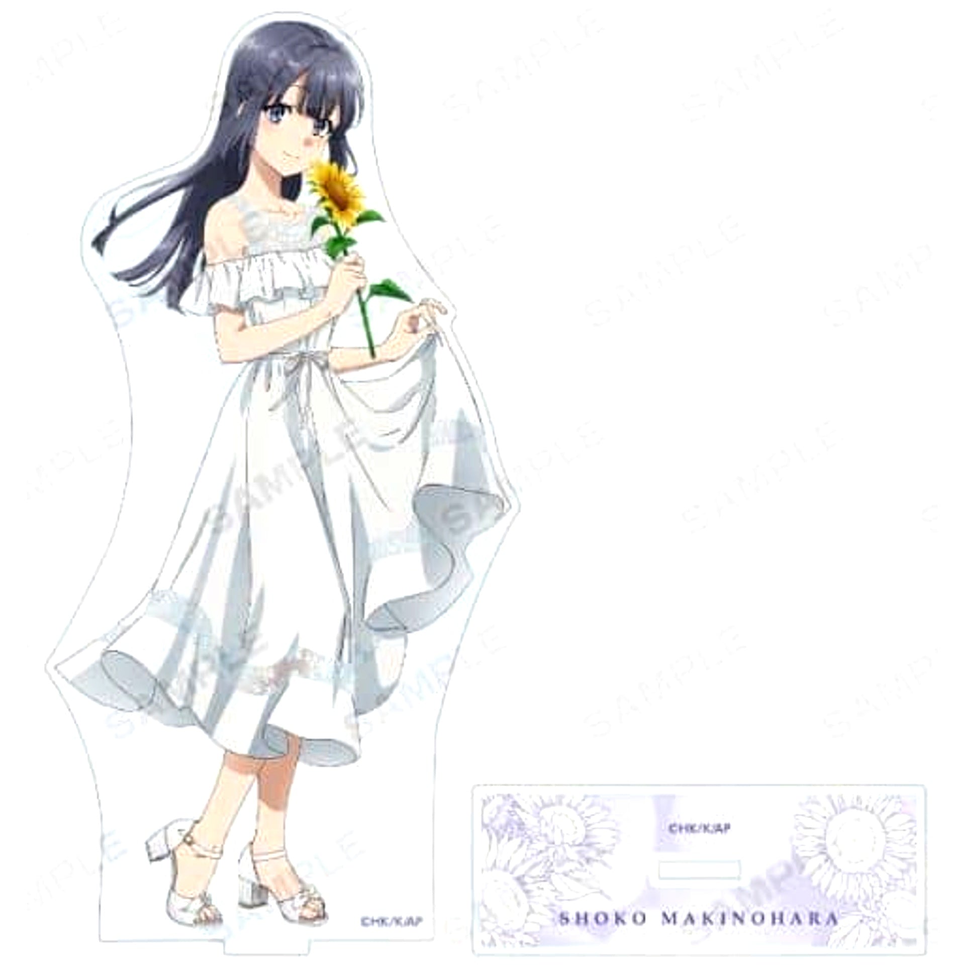 Shoko Makinohara Rascal Does Not Dream of Bunny Girl Senpai Newly Drawn Illustration BIG Acrylic Stand Sunflower and White One-Piece Dress Ver [USED]