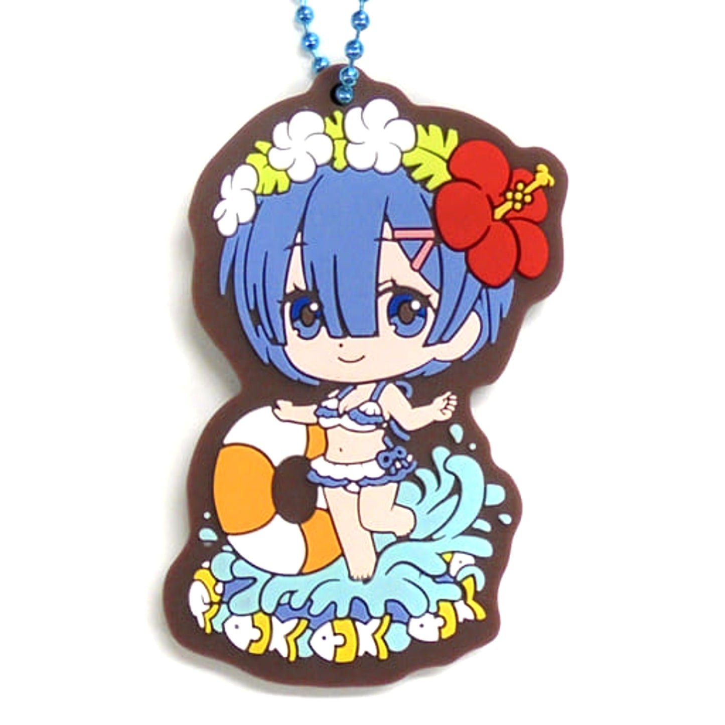 Re:ZERO -Starting Life in Another World- Rem Swimsuit Gashapon Kuji Assorted Rem&Ram 5 Rubber Mascot Prize B Keychains [USED]