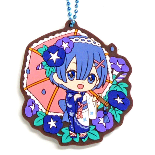 Re:ZERO -Starting Life in Another World- Rem Yukata Gashapon Kuji Assorted Rem&Ram 5 Rubber Mascot Prize B Keychains [USED]
