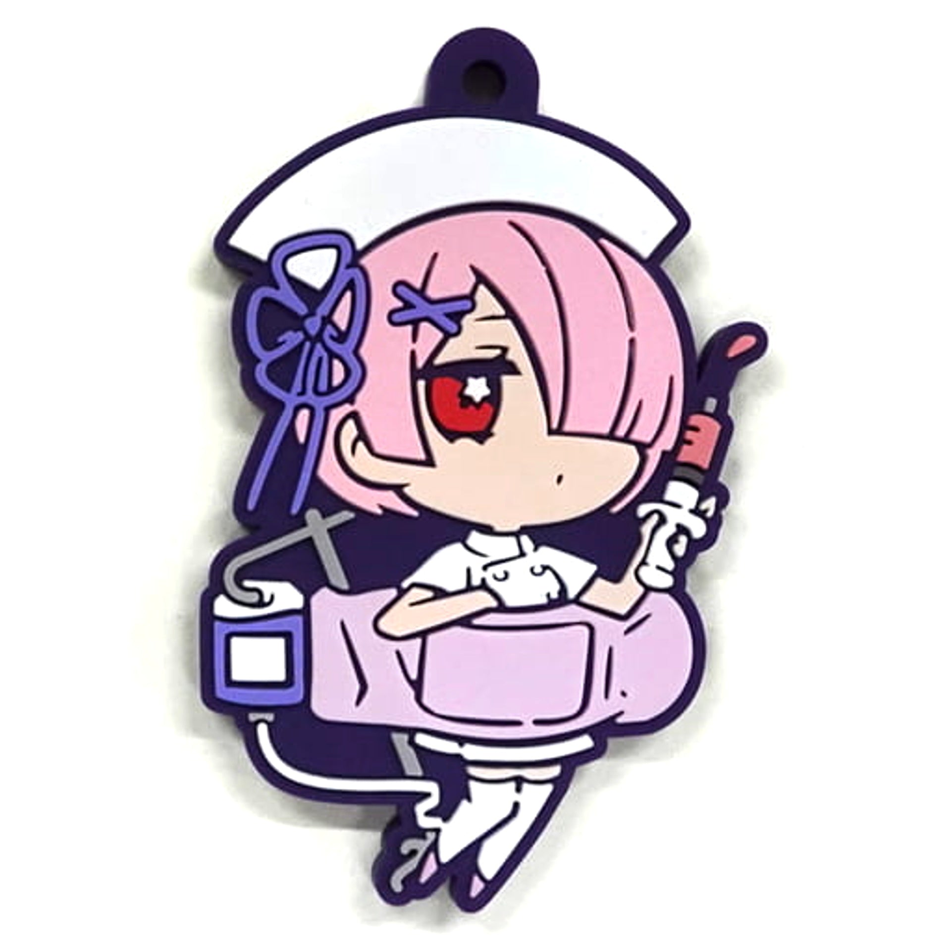 Re:ZERO -Starting Life in Another World- Ram Nurse Charabanchoukou Rubber Mascot Keychains [USED]