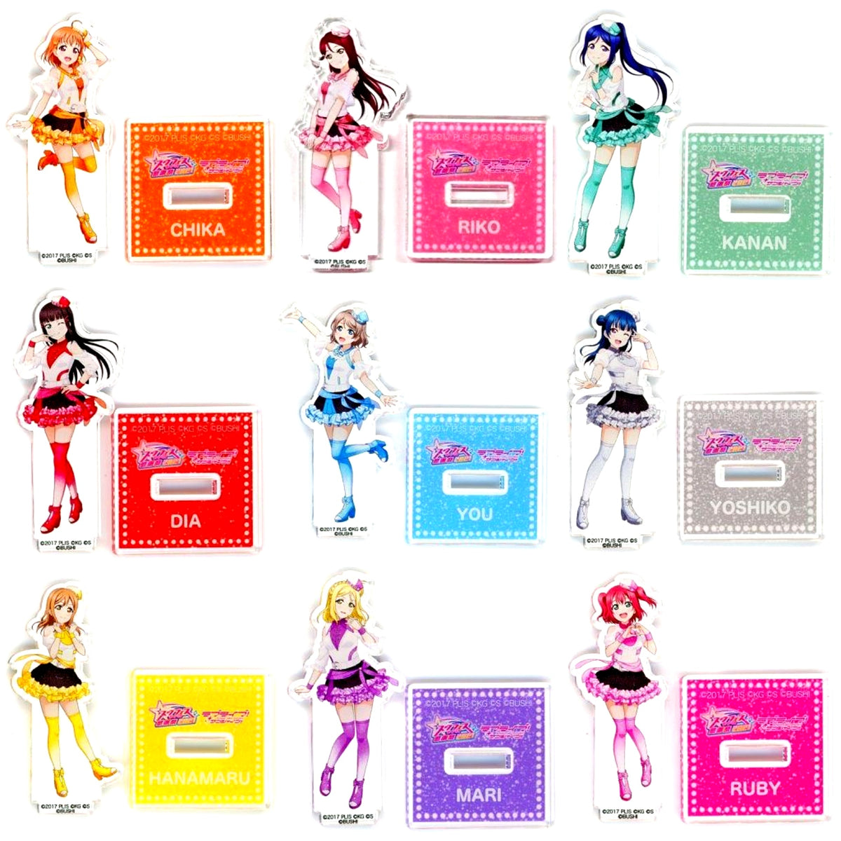 Set of 9 Aqours Love Live! School Idol Festival Series Thanksgiving 2021 Trading Mini Acrylic Stand [USED]