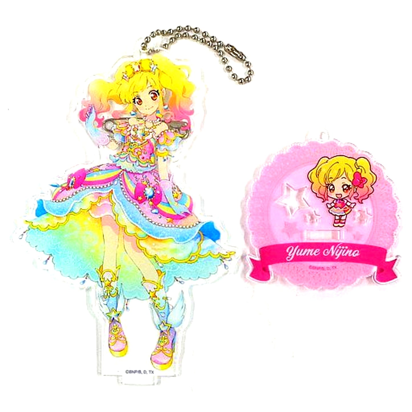 Yume Nijino Ver. SPR Acrylic Badge Stand Keychain Aikatsu Stars! Suginami de Tanoshimu Aikatsu! Series 5th Anniv Sugikatsu Friends! [USED]