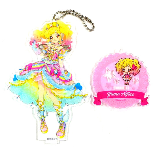 Yume Nijino Ver. SPR Acrylic Badge Stand Keychain Aikatsu Stars! Suginami de Tanoshimu Aikatsu! Series 5th Anniv Sugikatsu Friends! [USED]
