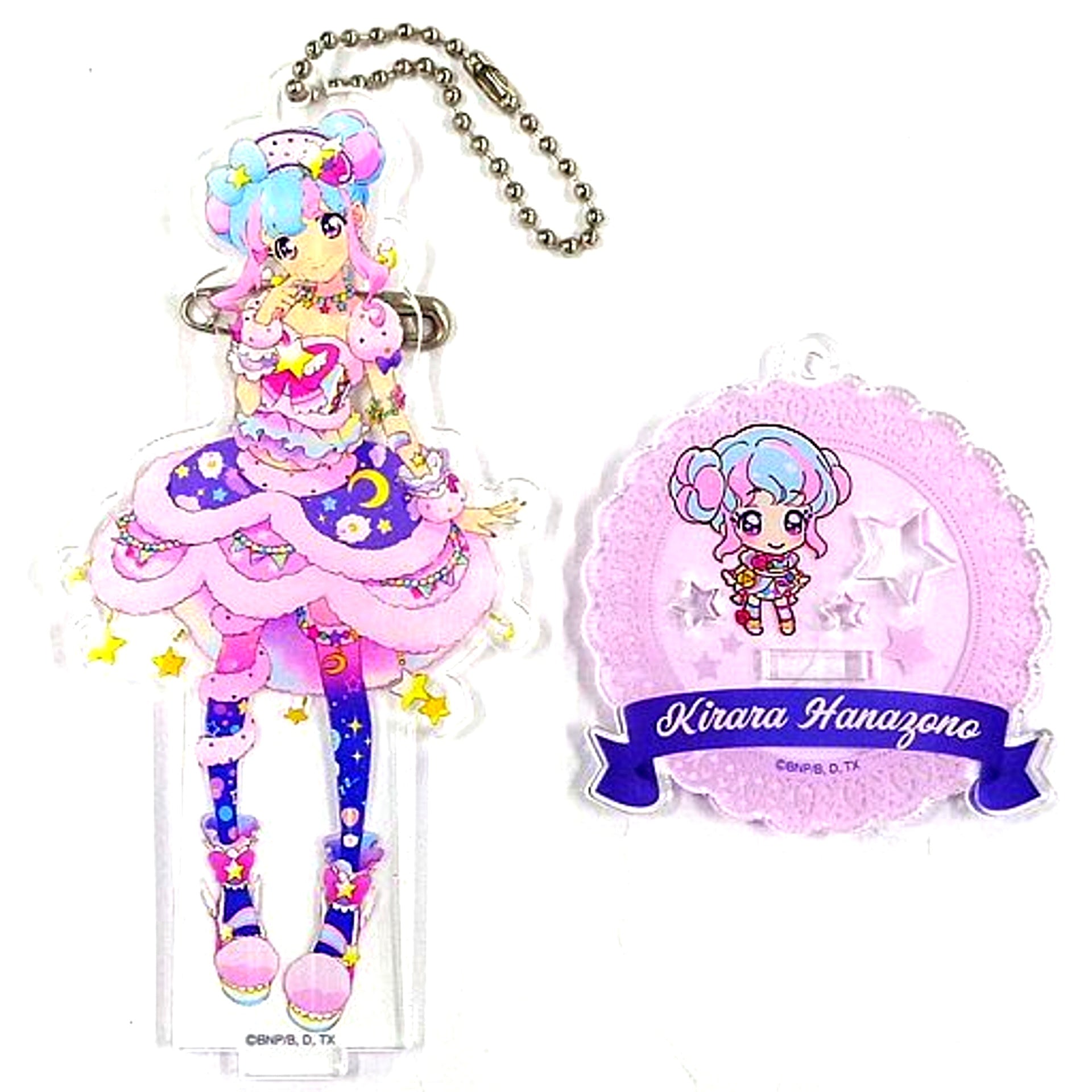 Kirara Hanazono Ver. SPR Acrylic Button Stand Keychain Aikatsu Stars! Aikatsu Friends! and Tezukatsu! Collection [USED]
