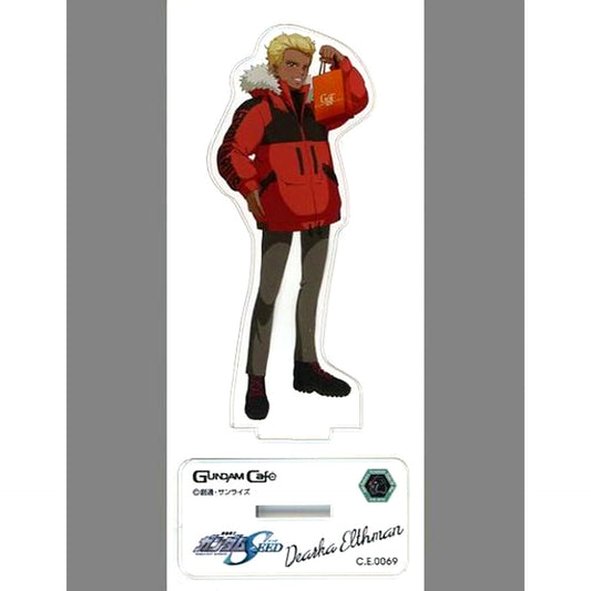 Dearka Elsman Mobile Suit Gundam SEED MODEL SHEET Acrylic Stand St.VD C.E.0069 Gundam Cafe Limited [USED]