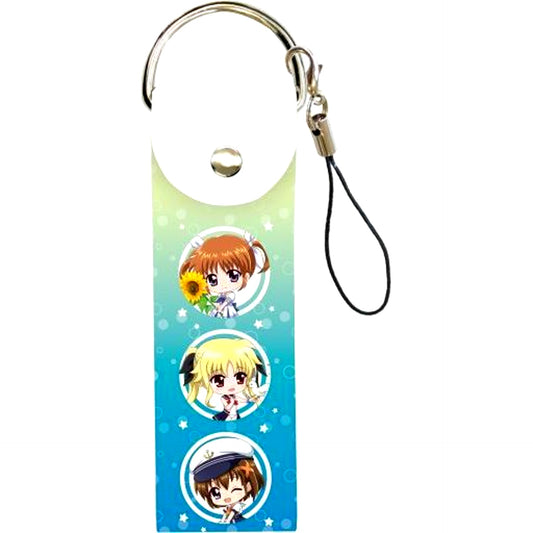 01. Nanoha & Fate & Hayate Marine Ver. Mini Character Magical Girl Lyrical Nanoha Series Big Leather Strap [USED]