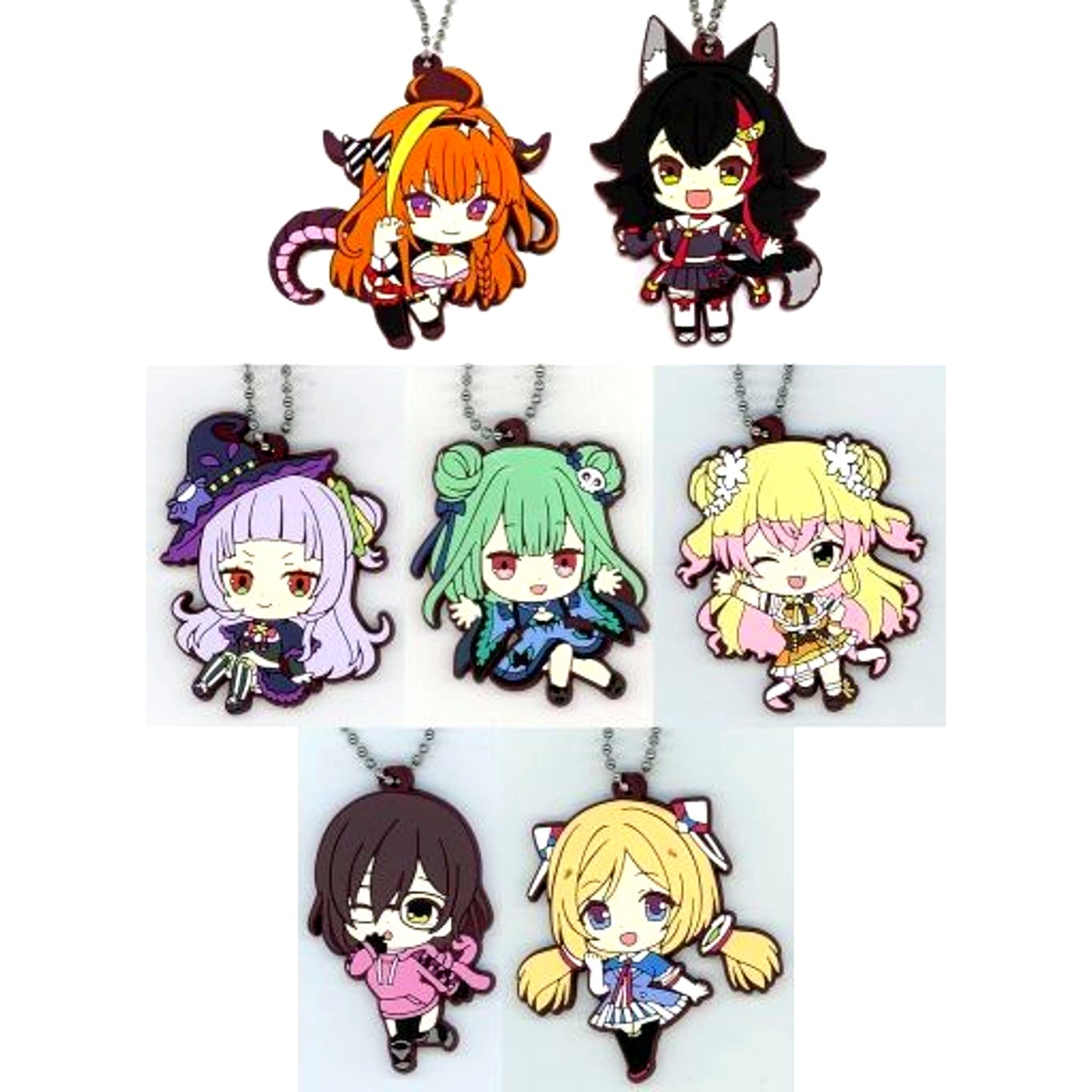 Set of 7 Hololive Capsule Rubber Mascot Collection Vol.2 [USED]